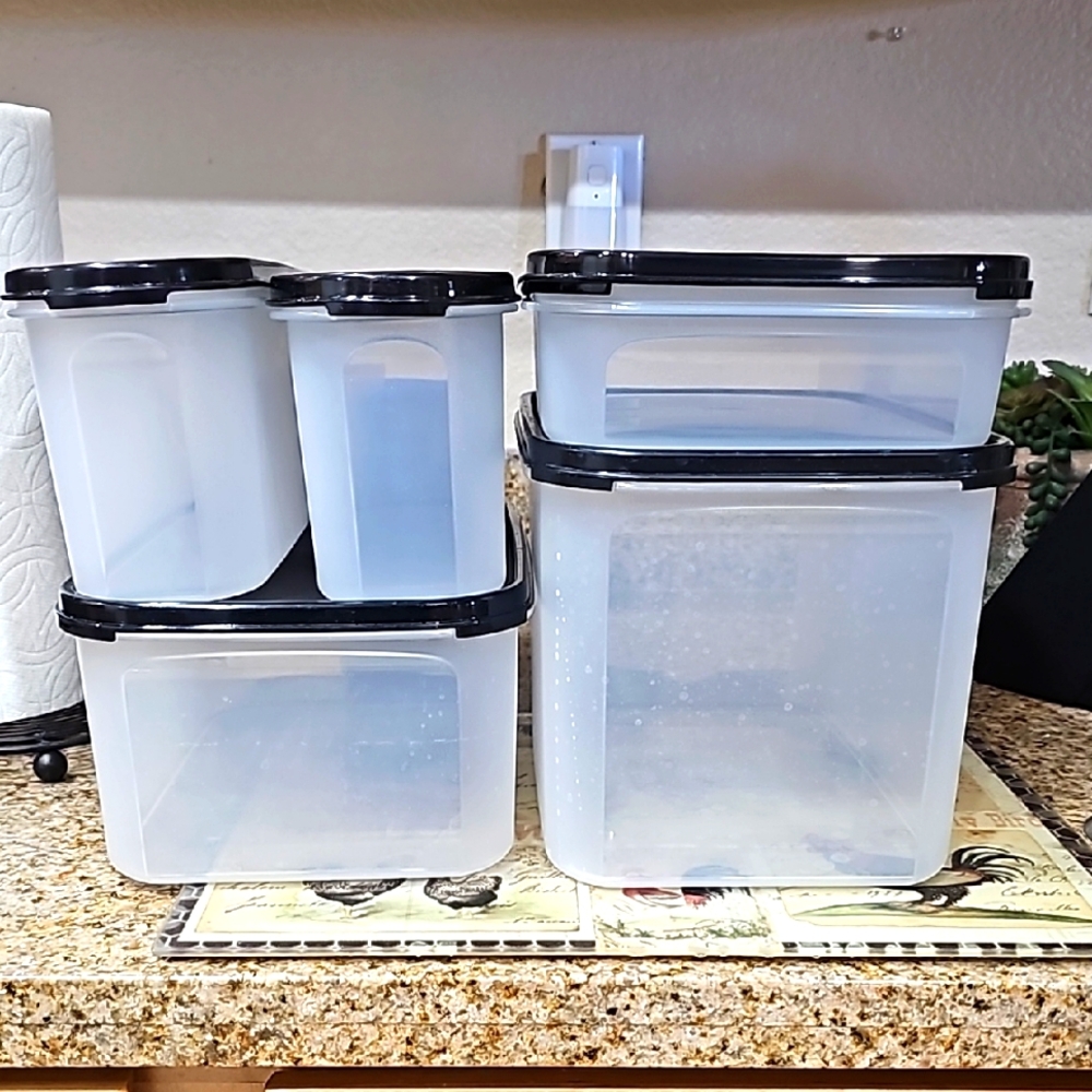 Tupperware Black and Clear Kitchen Storage Container Set